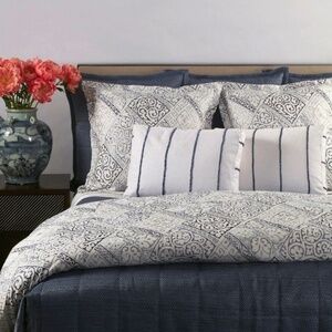 Ann Gish Oporto Queen Embroidered Linen Blend Duvet